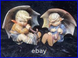 Vintage Goebel Hummel Umbrella Boy & Girl Figurines W Germany 152/0 Pair