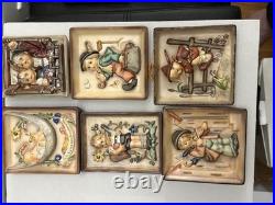 Vintage Goebel Hummel Wall Plaque Lot of 6 W. Germany M. I. Hummel Ceramic Tiles