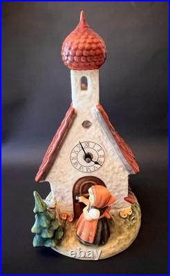 Vintage Goebel M. I. Hummel Chapel Time Clock Tower Figurine Working Clock