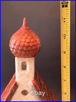 Vintage Goebel M. I. Hummel Chapel Time Clock Tower Figurine Working Clock