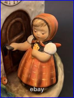 Vintage Goebel M. I. Hummel Chapel Time Clock Tower Figurine Working Clock