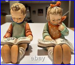 Vintage Goebel M. I. Hummel Figurines BOOK WORM Boy & Girl HUM 14 A&B(set of 2)