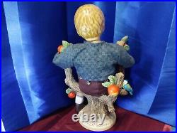 Vintage Goebel Mj Hummel Apple Tree Boy 13 Porcelain Doll Sitting On Tree