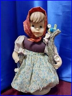 Vintage Goebel Mj Hummel Apple Tree Girl 13 Porcelain Doll Sitting On Tree