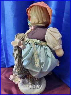 Vintage Goebel Mj Hummel Apple Tree Girl 13 Porcelain Doll Sitting On Tree