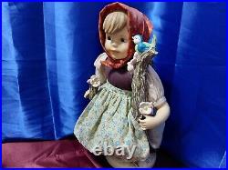 Vintage Goebel Mj Hummel Apple Tree Girl 13 Porcelain Doll Sitting On Tree