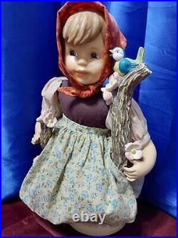 Vintage Goebel Mj Hummel Apple Tree Girl 13 Porcelain Doll Sitting On Tree