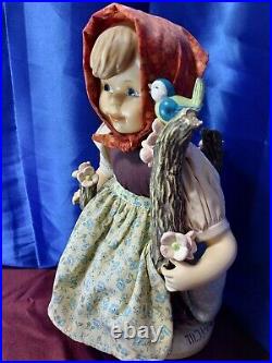 Vintage Goebel Mj Hummel Apple Tree Girl 13 Porcelain Doll Sitting On Tree