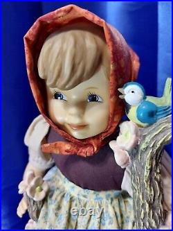 Vintage Goebel Mj Hummel Apple Tree Girl 13 Porcelain Doll Sitting On Tree