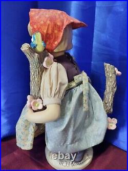 Vintage Goebel Mj Hummel Apple Tree Girl 13 Porcelain Doll Sitting On Tree