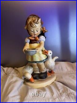 Vintage Hummel Goebel 1948 BE PATIENT Girl with Geese Figurine 197 HAND SIGNED