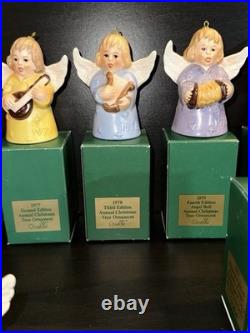 Vintage Hummel Goebel Angel Bell Ornaments Xmas Lot of 11, 1976-1986 MIB