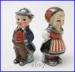 Vintage Hummel Goebel Boy & Girl Figural Salt & Pepper Shakers Bee Mark S&p