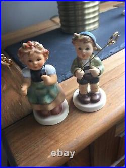 Vintage Hummel Goebel Figurines Lot Of 15 In Our Family In Curio Cabinet