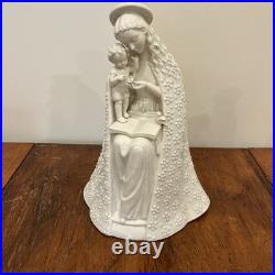 Vintage MJ Hummel Goebel 11.5 White Flower Madonna & Infant Jesus Full Bee Mark