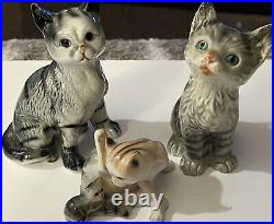 Vintage RARE GOEBEL 3 Cat And Kitten Figurines West GERMANY PORCELAIN Hummel Lot