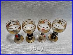 Vintage Set of 4 Goebel Hummel Figurine Stem Liqueur Wine Glasses, W Germany