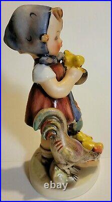 Vintage W. Goebel Hummel Figurine Feeding Time 199/I Girl with Chickens W Germany