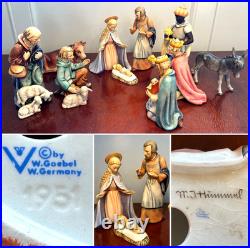 Vtg 1951 Large-Sized GOEBEL/HUMMEL 11-Pc Porcelain Nativity Set #214 W. Germany Vtg 1951 Large-Sized GOEBEL/HUMMEL 11-Pc Porcelain Nativity Set #214 W. Germany