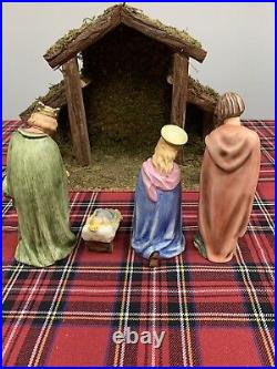 Vtg 8 Pc Set WithManager GOEBEL Hummel Nativity Standing W Germany HX323E 1965
