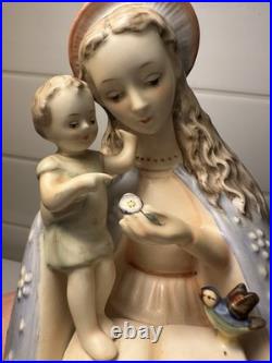 Vtg HUMMEL Mary & Infant Jesus Flower Madonna Figurine Germany Full Bee 9.5 TMK2