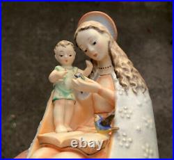 Vtg MJ Hummel Goebel W German Virgin Mary Flower Madonna Baby Jesus Ceramic 10/1