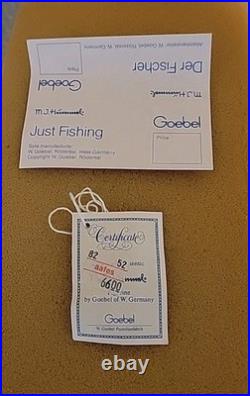 Vtg Rare Goebel Hummel 1965 Just Fishing # 424 Porcelain Figurine (COA) Vtg Rare Goebel Hummel 1965 Just Fishing # 424 Porcelain Figurine (COA)